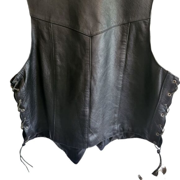 INTERSTATE Leather Men's Full Snap Lace Up Vest Size XL - Picture 4 of 8